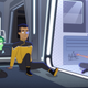 Ensigns Tendi and Rutherford visit Ensign Mariner in the brig on Star Trek: Lower Decks.
